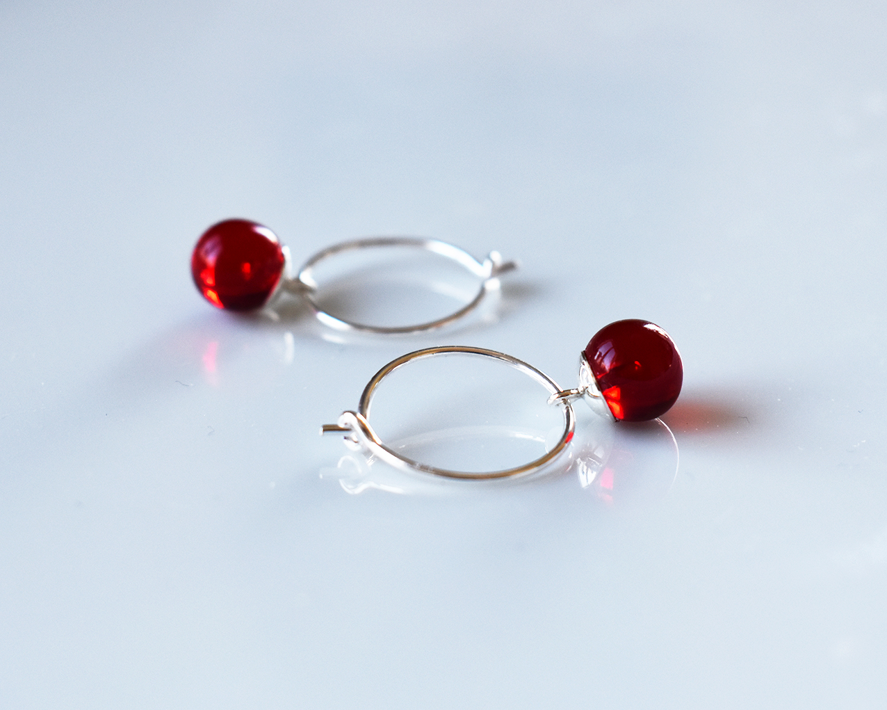 SVALÖ LINGON BERRY - red earrings 15 mm - 3