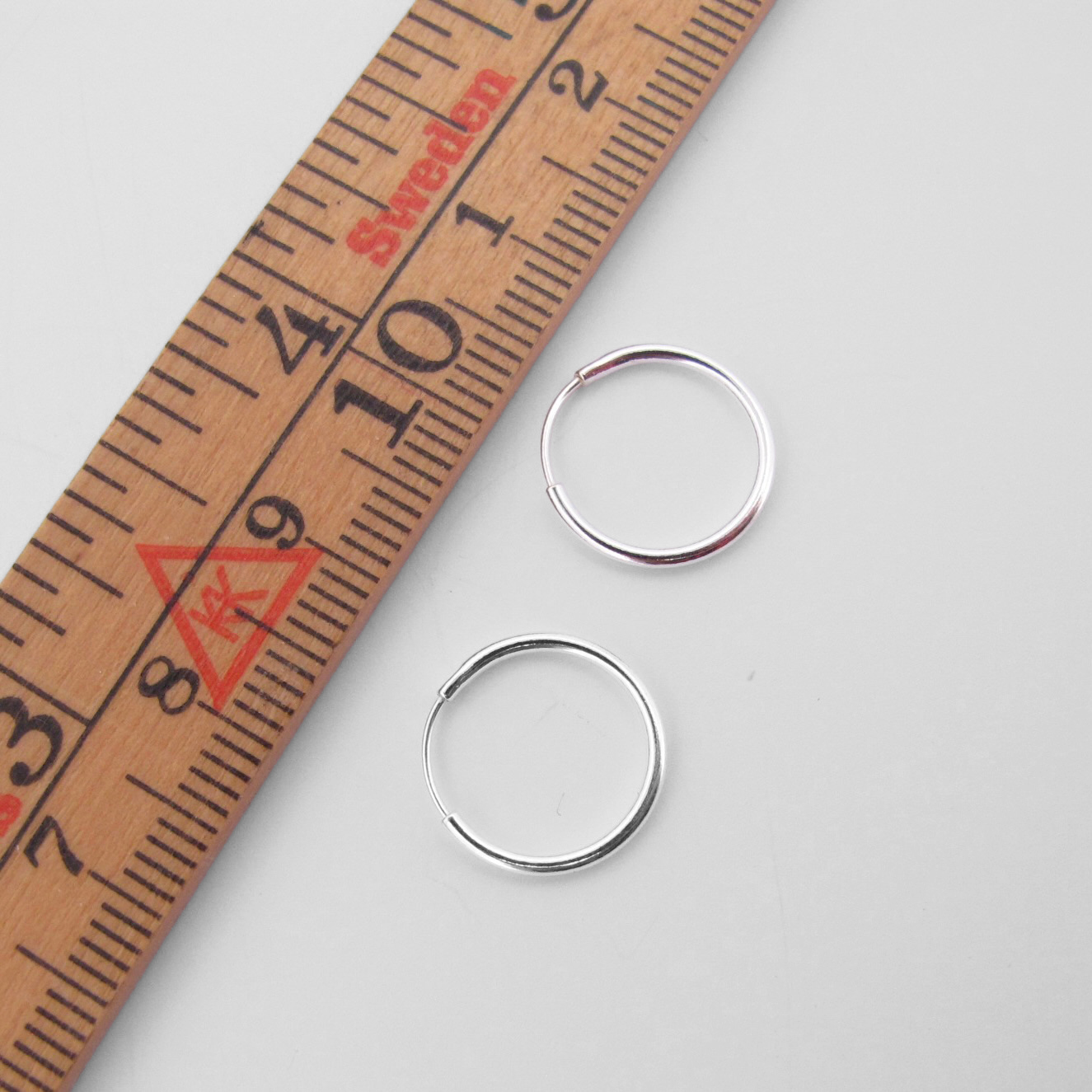 Creoler 12.5mm silverringar för öronen - 4