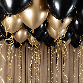 Takballonger Svart & Guld