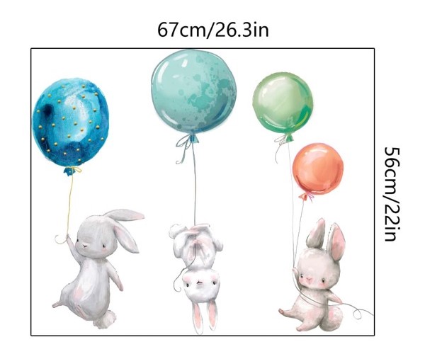 Wall deco,  Rabbit baloons - 2