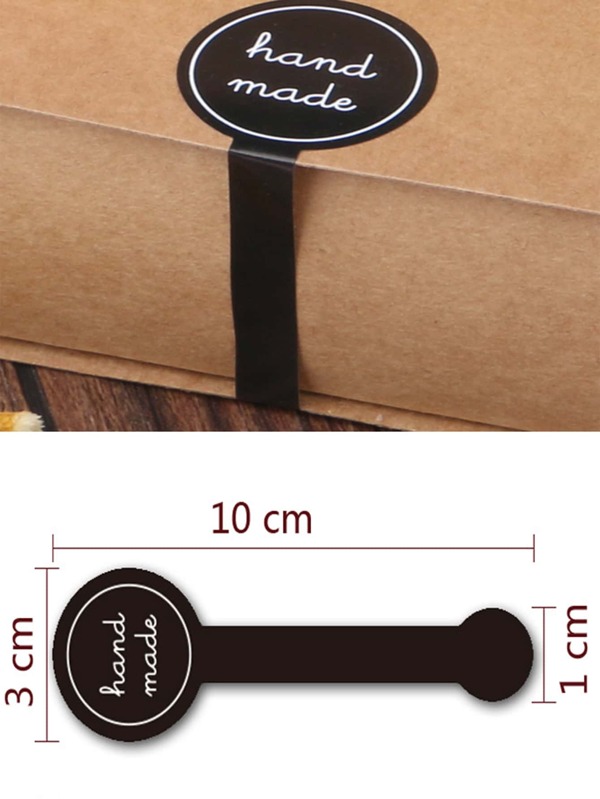 Etikett  Handmade black 10cm