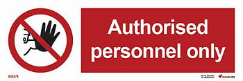 Prohibition sign (PSS) "Authorised personnel only" - IMPA 33.8545