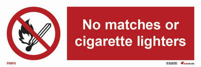 Prohibition sign (PSS) "No matches or cigarette lighters" - IMPA 33.8534