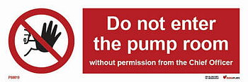 Prohibition sign (PSS) "Do not enter the pump room without permission" - IMPA 33.8546