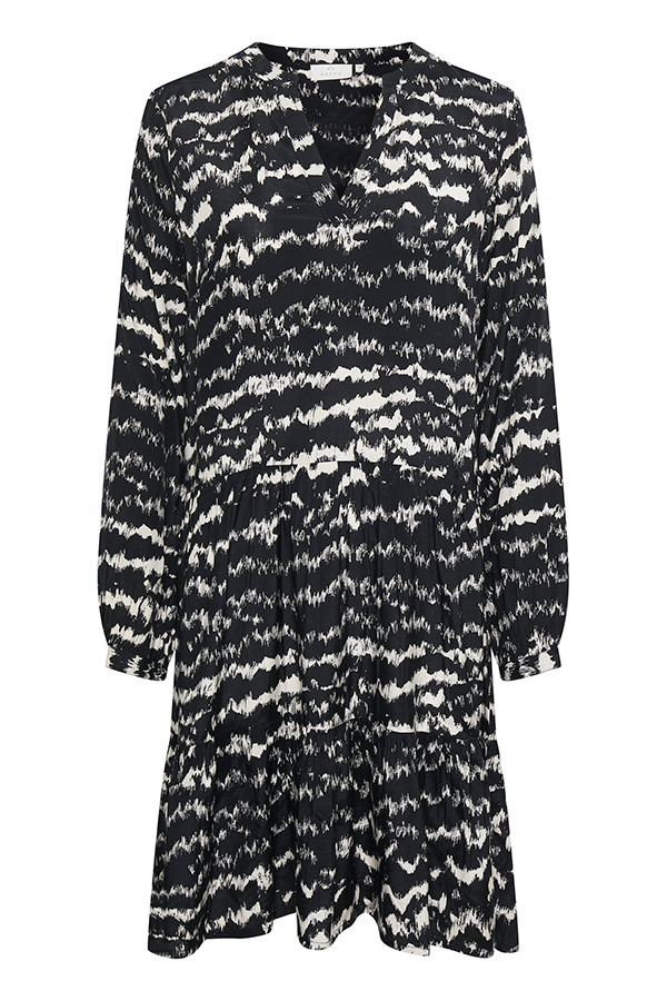 Kaffe - Helana Dress Black / Sand Graphic Print - 5
