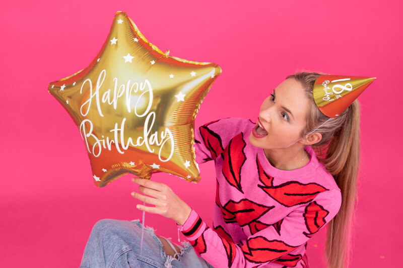 Folieballong Happy Birthday Guld  - 2