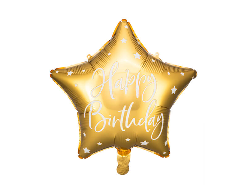 Folieballong Happy Birthday Guld 