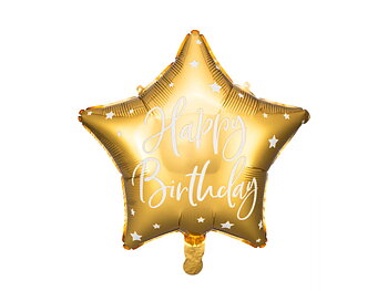 Folieballong Happy Birthday Guld 