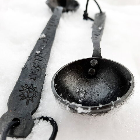 Coffee Measure Iron- Sami sun and Text, Jokkmokk design ELD, Handmade