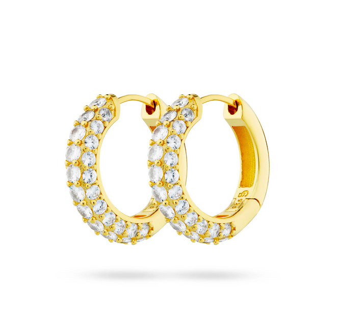 Timeless Chunky Hoops Rock Crystal 