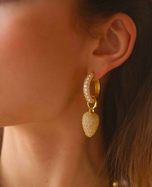 Timeless Chunky Hoops Rock Crystal 