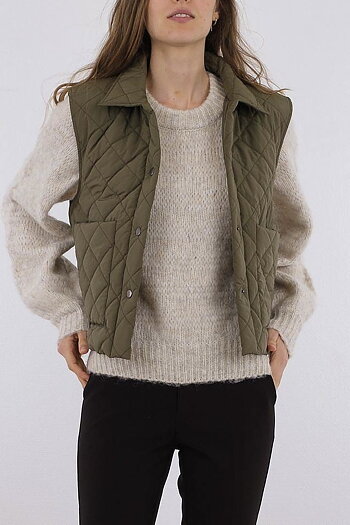 Neo Noir - Nolan Quilted Waistcoat Army
