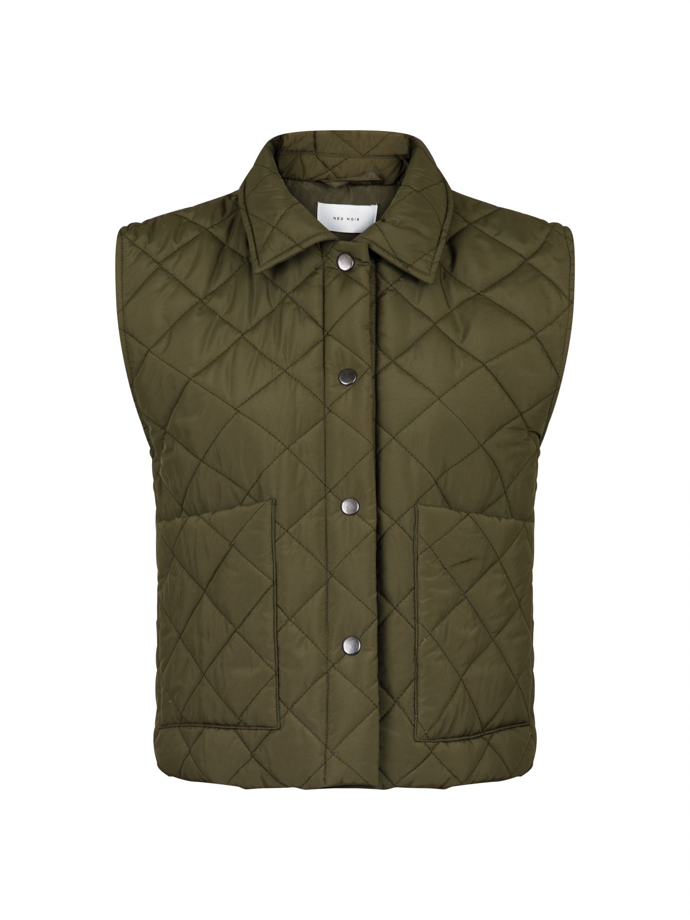 Neo Noir - Nolan Quilted Waistcoat Army - 4