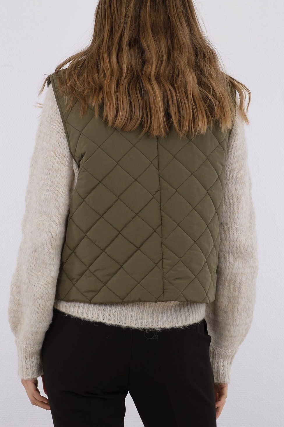 Neo Noir - Nolan Quilted Waistcoat Army - 3