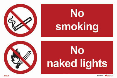 Prohibition sign (PSS) "No smoking, no naked lights" - IMPA 33.8522