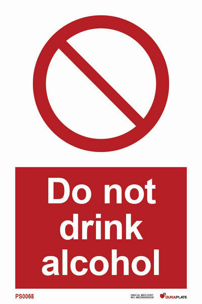 Prohibition sign (PSS) "Do not drink alcohol"