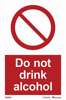 Prohibition sign (PSS) "Do not drink alcohol"