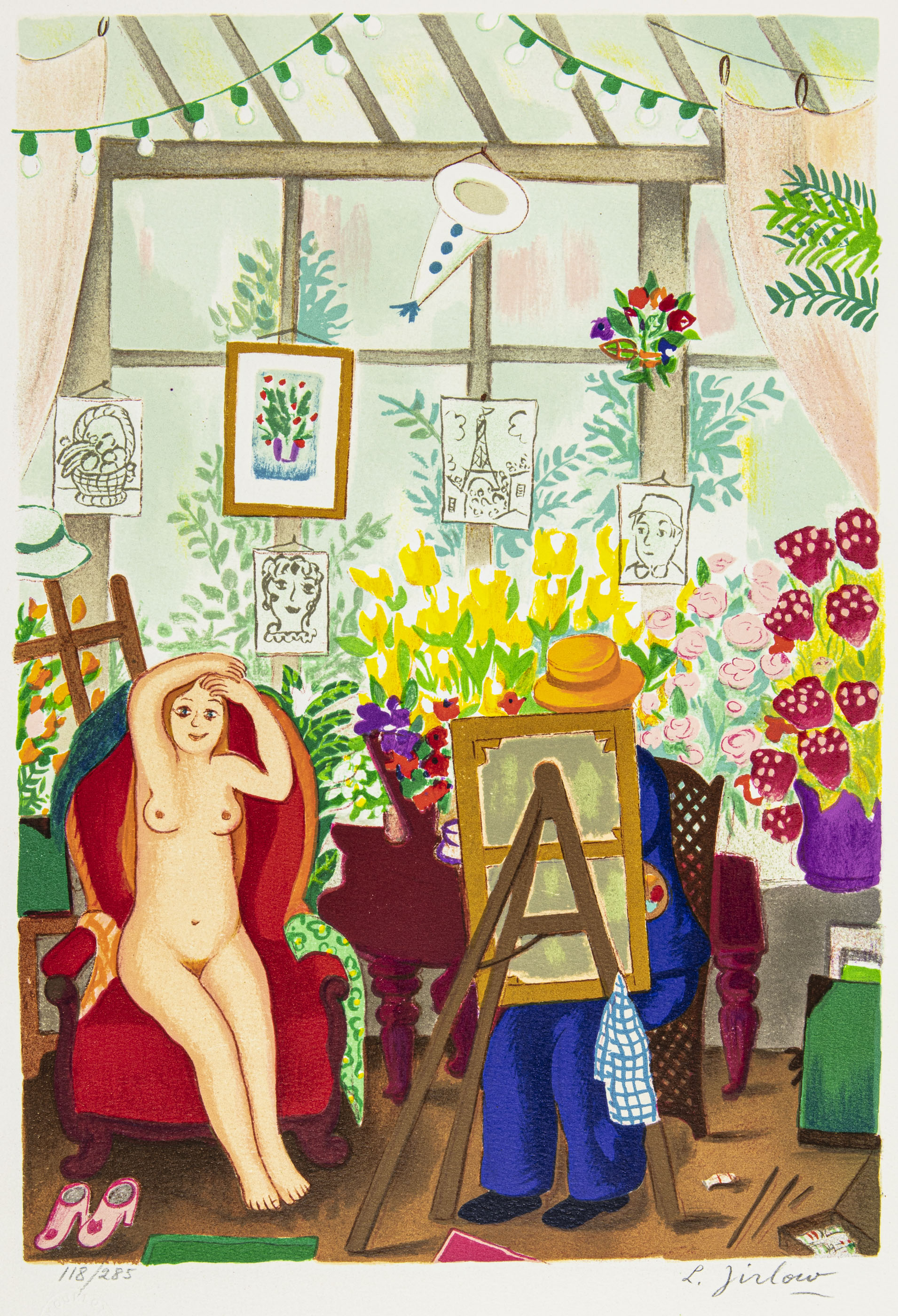 Le peintre et son modéle dans l'atelier - Au revoir le vingtième siècle - 2