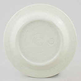 Britt-Louise Sundell (Mykene 1961) White Round Bowl with Brown Circular Relief 15 cm
