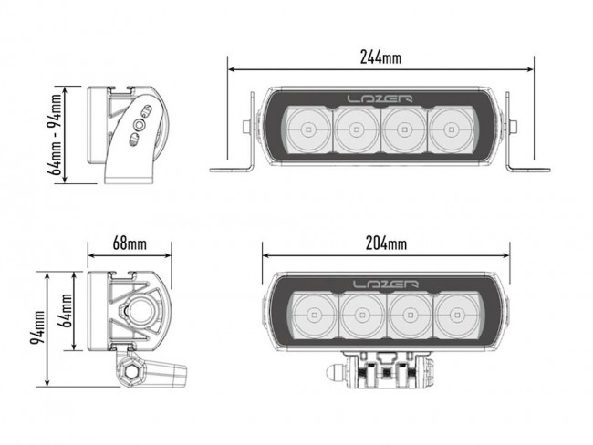 Lazer LED-ramp ST4 Evolution 8"  - 2