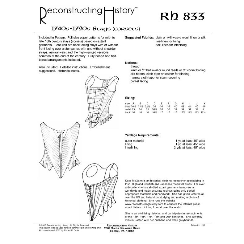 RH1322 — 1932 Coutil Boned Girdle sewing pattern – Reconstructing