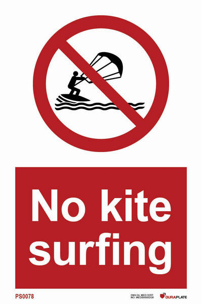 Förbudsskylt (PSS) "No kite surfing"