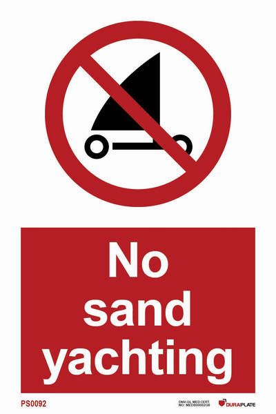 Förbudsskylt (PSS) "No sand yachting"