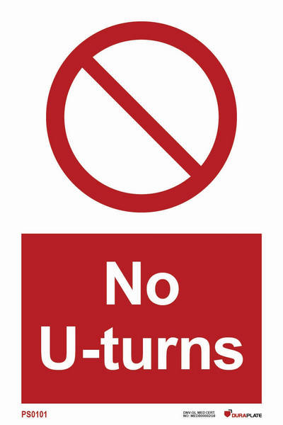 Förbudsskylt (PSS) "No U-turns"