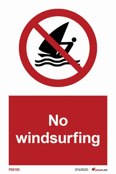 Förbudsskylt (PSS) "No windsurfing"