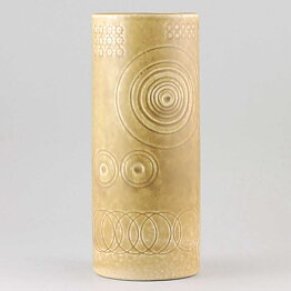 オッレ・アルべリウス Sarekシリーズ 円筒形のイエローの花瓶 Vase 22cm 1960年代