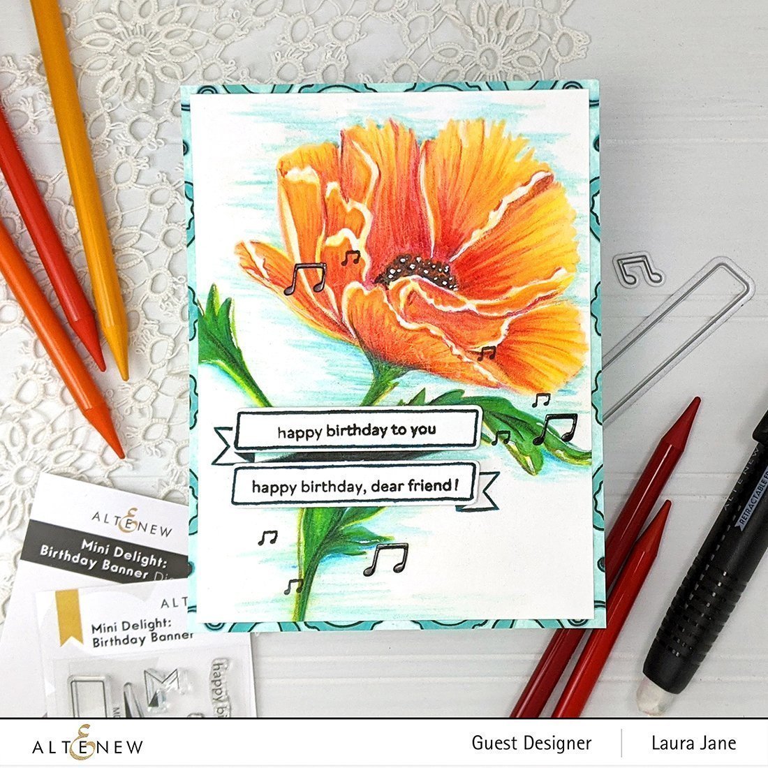 ALTENEW -Mini Delight: Birthday Banner Stamp & Die Set - 8