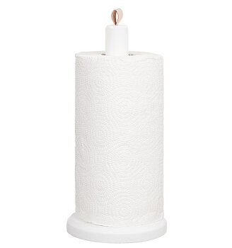 Hushållsrullehållare vit trä läder shabby chic lantlig stil