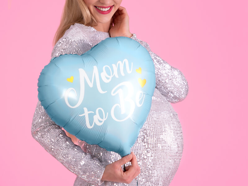 Folieballong Hjärta Mom to be blå