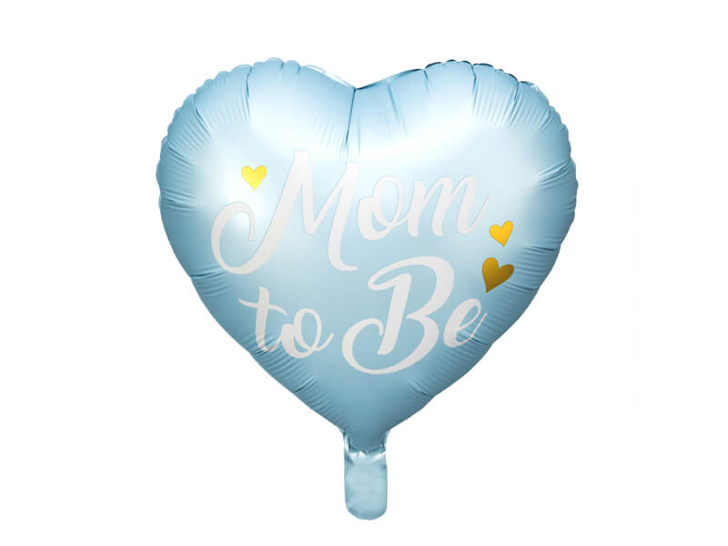 Folieballong Hjärta Mom to be blå - 2