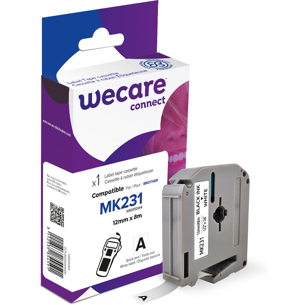 Märkband Wecare MK 12mm sv/vi