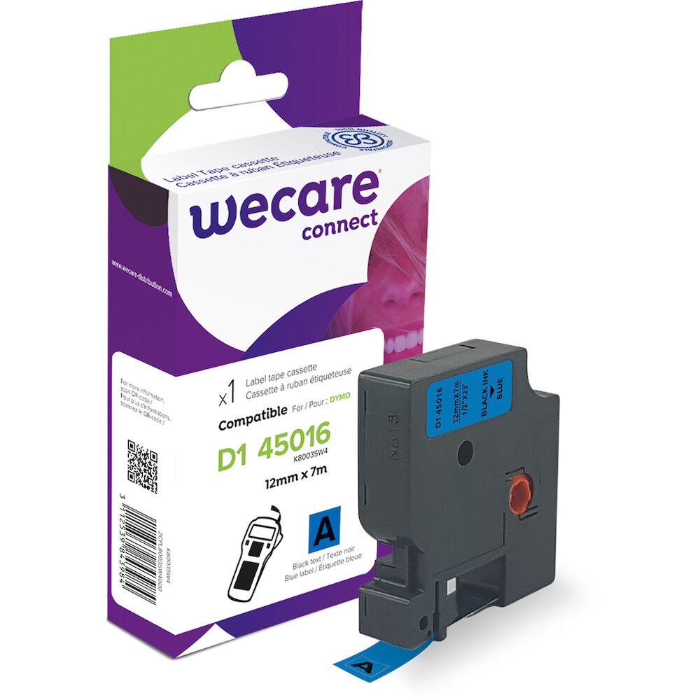 Märkband Wecare D1 12mm sv/blå
