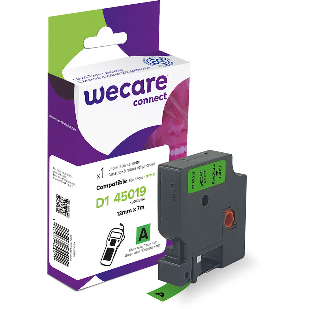 Märkband Wecare D1 12mm sv/grö