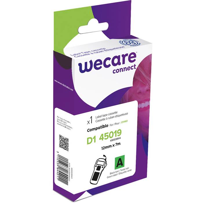 Märkband Wecare D1 12mm sv/grö - 2