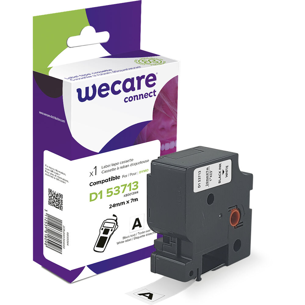 Märkband Wecare D1 24mm sv/vit