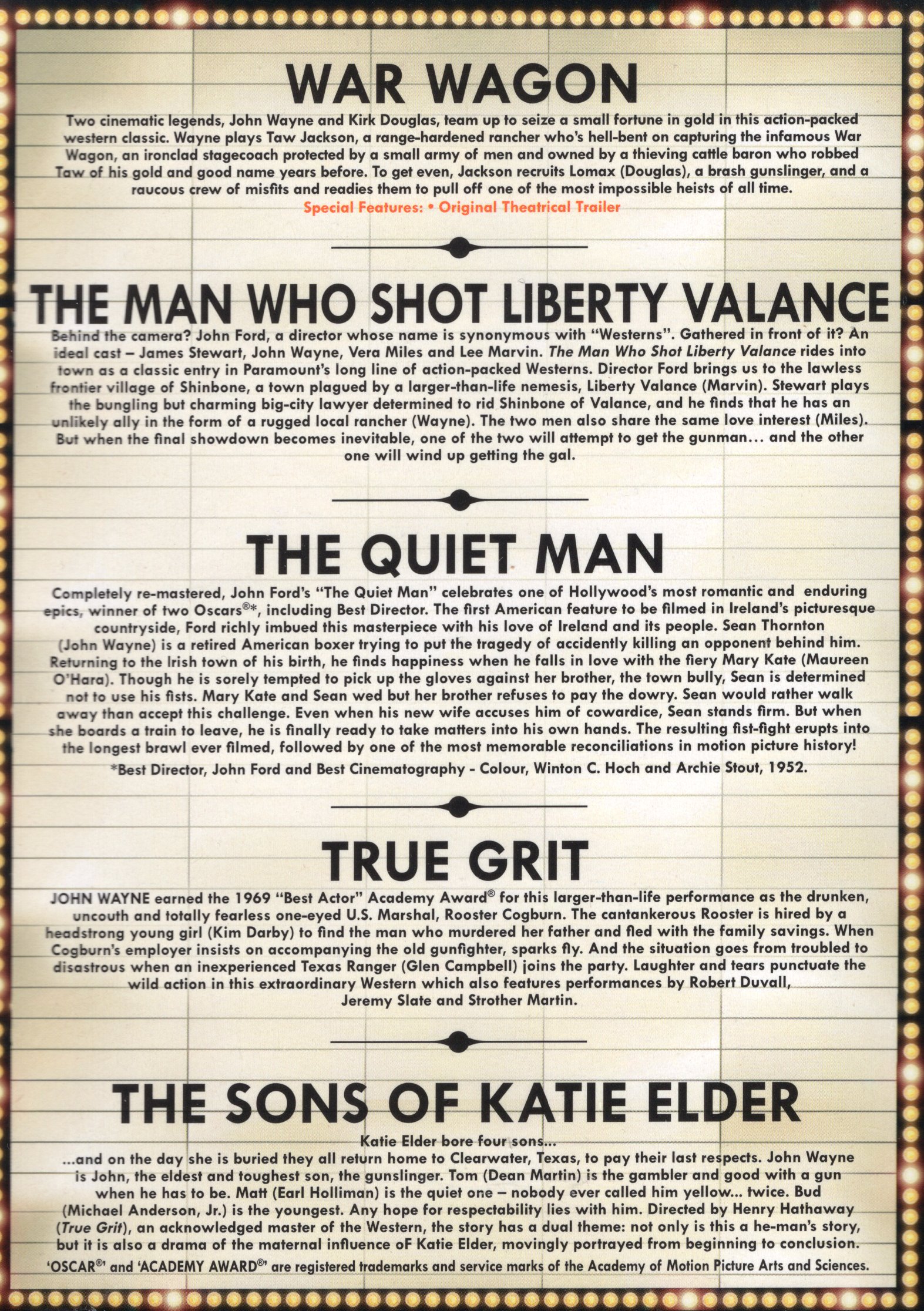 John Wayne Collection - 5 Films (ej svensk text Quiet Man) - 2