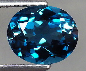 Piedra preciosa de topacio azul de Londres natural genuina de lujo de 1,56 quilates