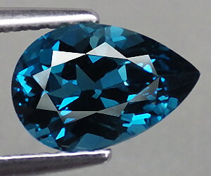 Piedra preciosa de topacio azul Londres natural genuina de lujo de 1,58 quilates