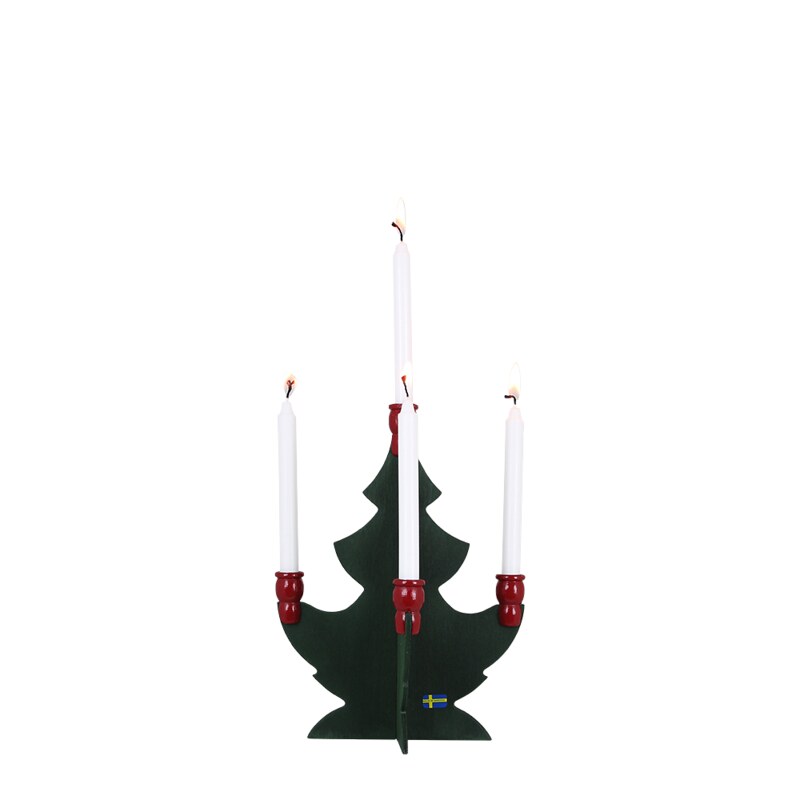 Candlestick - Spruce - Christmas tree for five candles - Wood 21 cm - 3