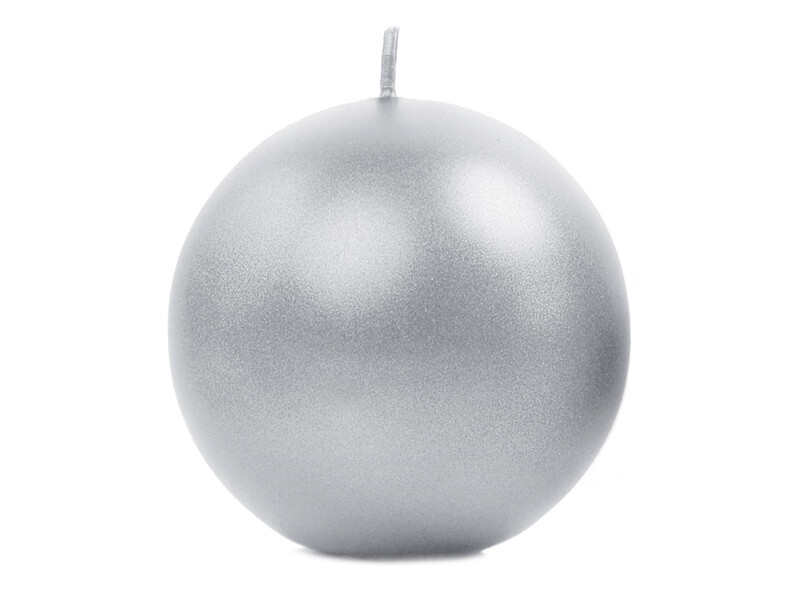 Stearinljus klot Silver metallic