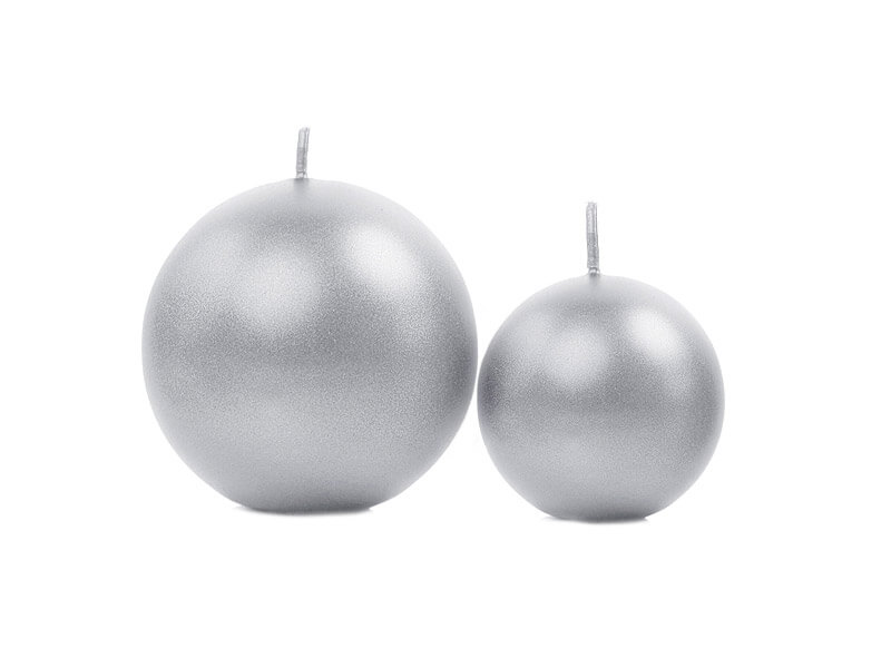 Stearinljus klot Silver metallic - 3