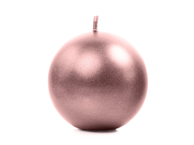 Stearinljus klot Roséguld metallic - 3