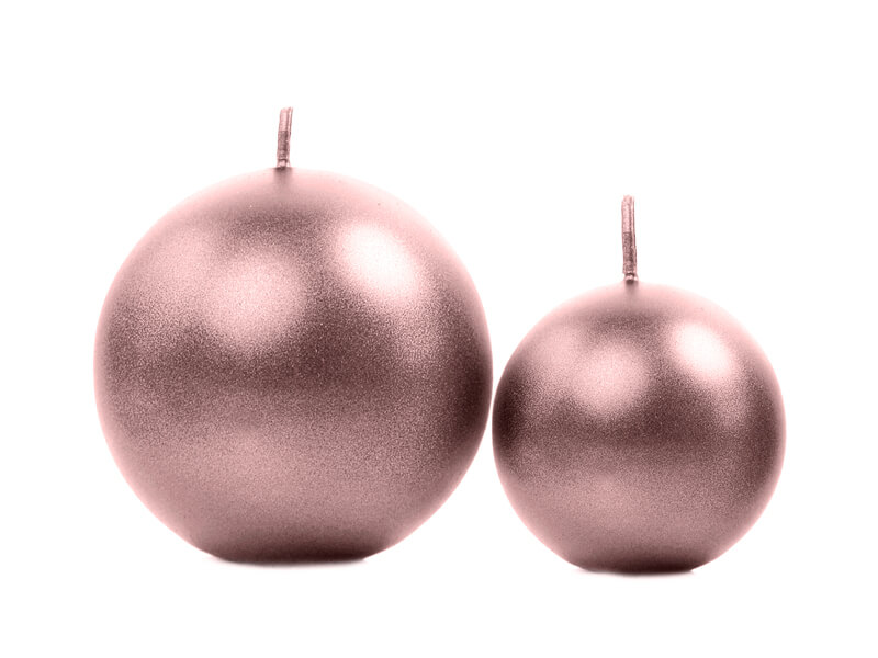 Stearinljus klot Roséguld metallic - 2