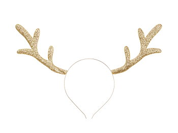 Diadem Renhorn Guld glitter