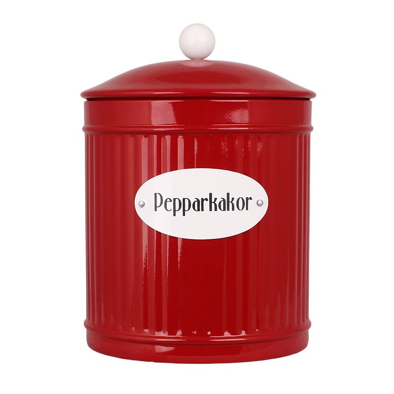 Tin box with lid for gingerbread cookies - Red - 6