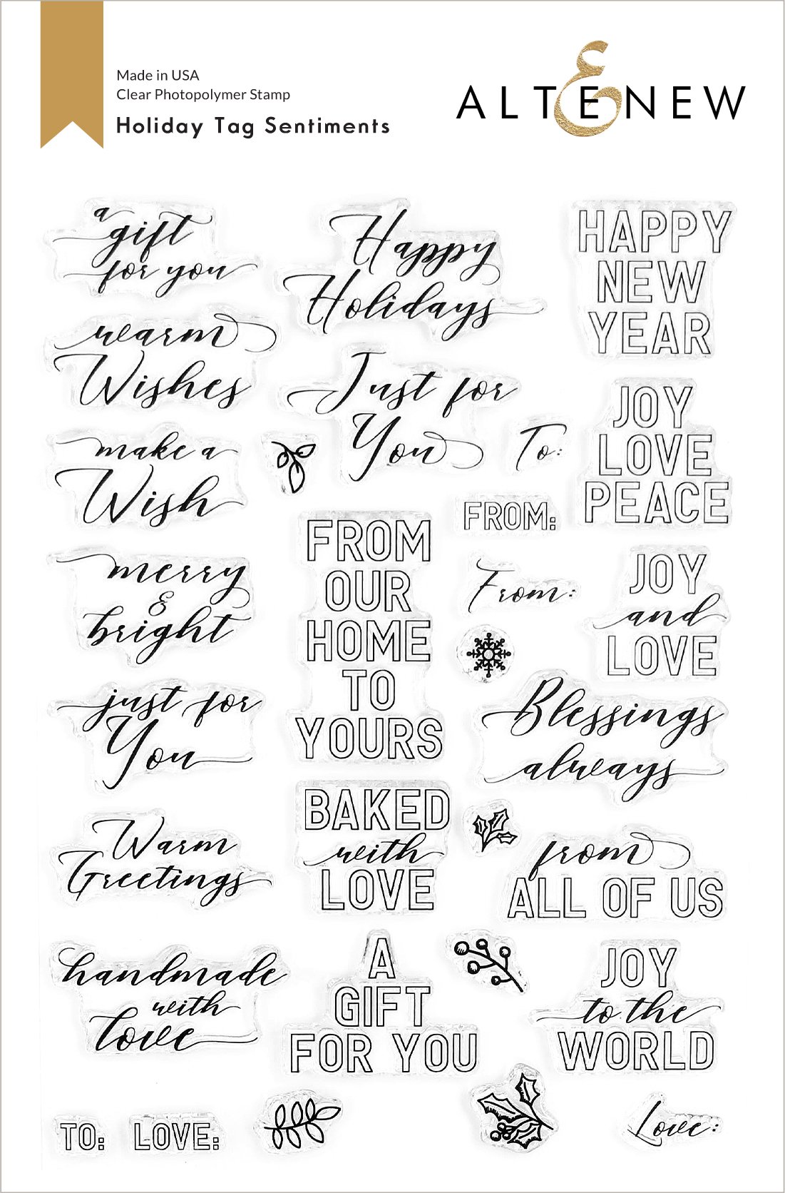 ALTENEW -Holiday Tag Sentiments Stamp Set